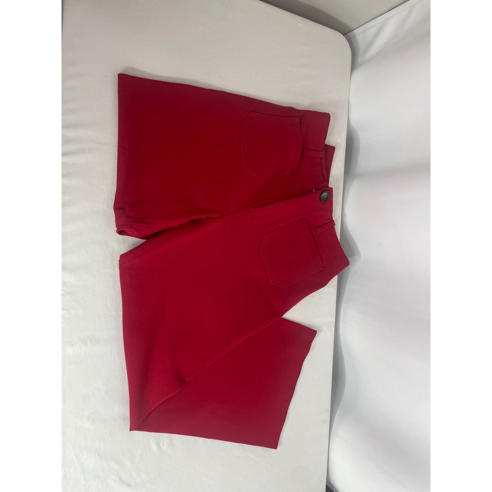 Anthropologie Colette Pants Womens 8 Red Excellent Wide Leg Ponte High Rise